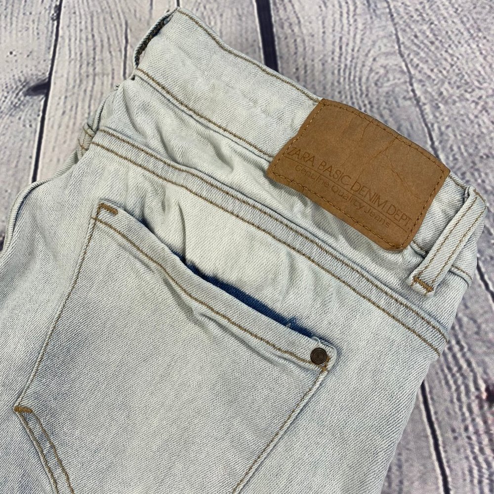 Zara Denim Basic Z1975 Jeans Mid Rise Skinny Blue - Picture 3 of 9